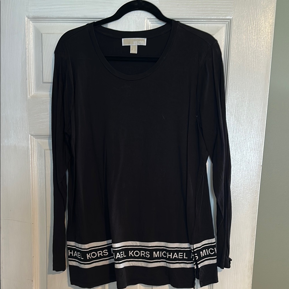 Michael Kors Black Long Sleeve Top